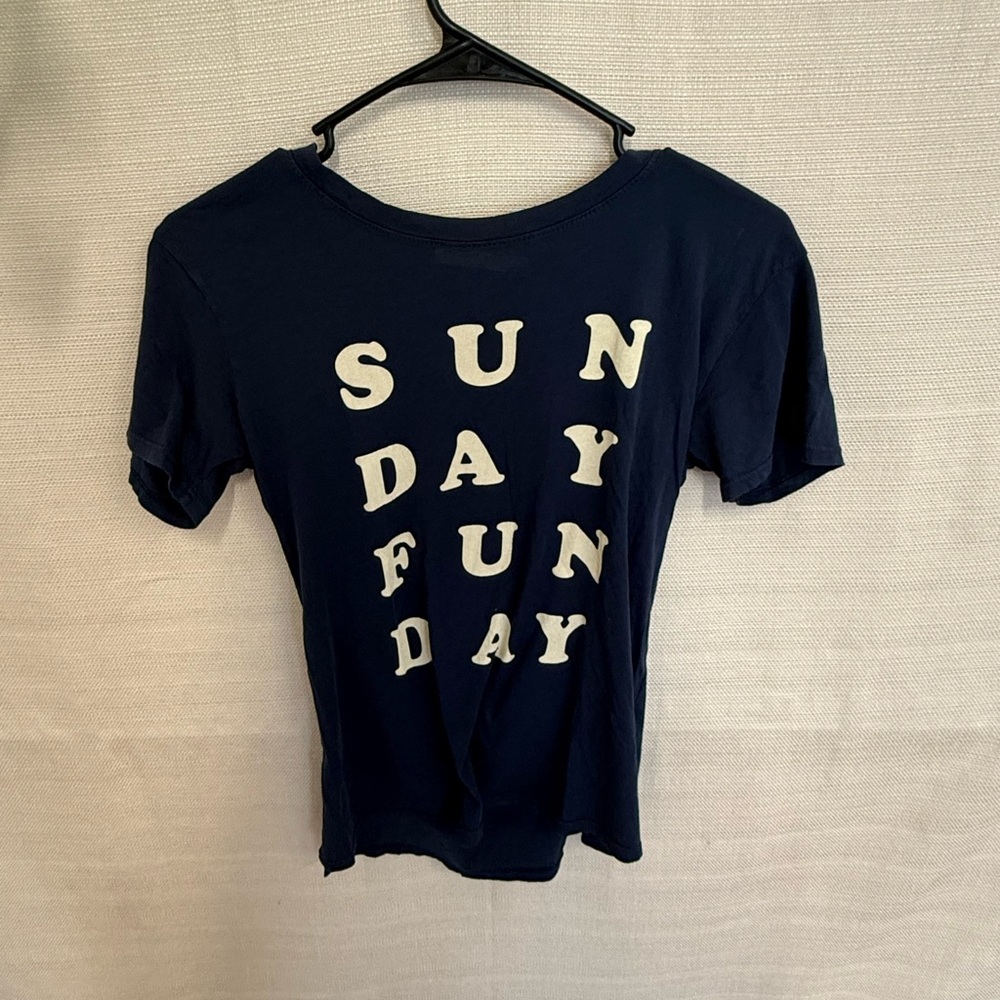 Project Social T Navy Blue 'Sunday Funday' Top
